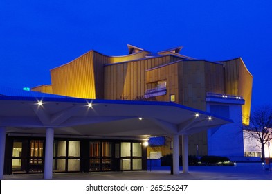 Philharmonic Hall In Berlin At Blue Hour