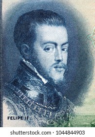 Philip II Of Spain Portrait From Spanish Money 
