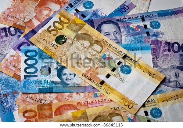 Philippine Currency 2010 Issue Various Denominations Stock Photo (Edit ...