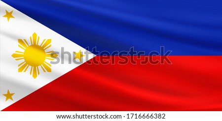 Philippines flag with fabric texture