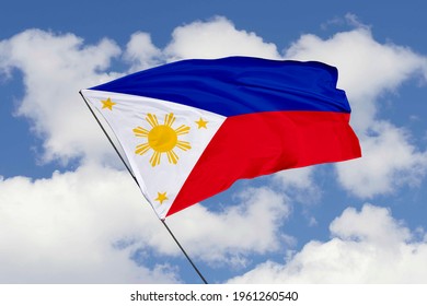 Philippines Flag Isolated On Sky Background Stock Photo 1961260540 ...