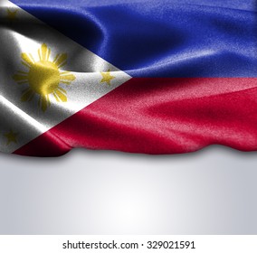 Philippines flag on smooth silk texture Space for Text - Powered by Shutterstock