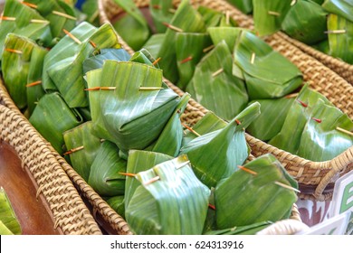 Philippines Food - Halaya Wrap In Banana Leaps