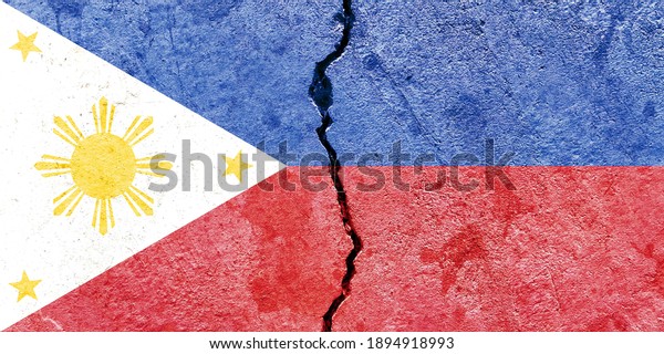 Philippines national\
flags icon pattern isolated on broken weathered cracked concrete\
wall, abstract Philippine politics economy society conflicts\
concept texture\
wallpaper