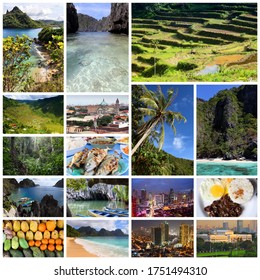 Philippines Postcard - Travel Place Landmark Photo Collage.