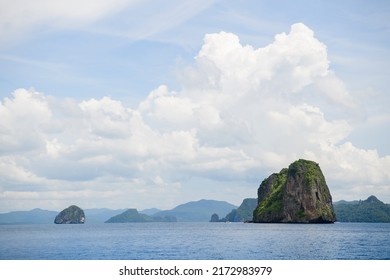 Philippines Scenic, Palawan - El Nido Island Hopping Tour View Of Karst Pinagbuyutan Island, Cliffs And Deserted House