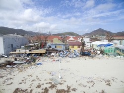 Philipsburg Hurricane Irma Post Destruction On The Capital Of St.Maarten Next To The Boardwalk