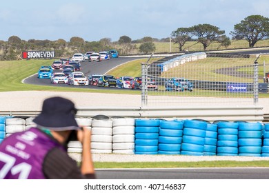 PHILLIP ISLAND, MELBOURNE/AUSTRALIA - 17 APRIL 2016: WD-40 V8 Supercar Series Race 7 - Phillip Island.