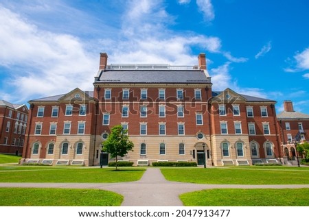 Phillips Hall of Phillips Exeter Academy in historic town center of Exeter, New Hampshire NH, USA. This building is the main building of the campus. 