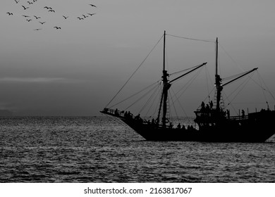 Phinisi Boat Sailing In The Sea
