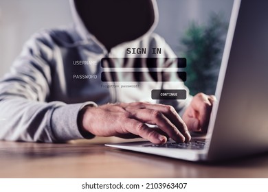 Phishing attack concept, computer hacker using fake website to steal login credentials, selective focus - Shutterstock ID 2103963407