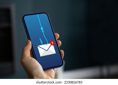 Phishing bait alert concept on a smartphone screen