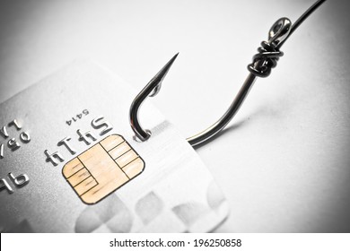 Phishing - Fish Hook And Credit Card