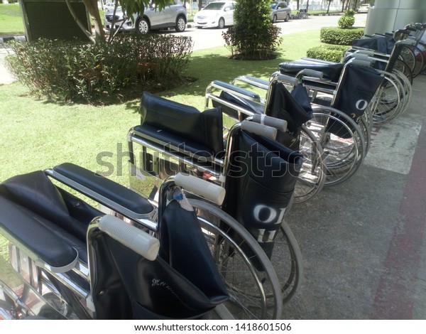 
Phitsanulok,Thailand-31 May 2019:wheelchair 
for sick people.The hospital has wheelchair
service.