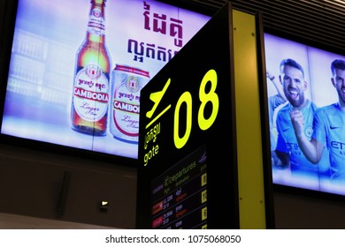 PHNOM PENH, CAMBODIA. 2018 MAR 10TH. Inside Of Phnom Penh International Airport.