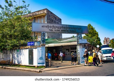 Phnom Penh, Cambodia - May, 30, 2020: A View Of Tuol Sleng Genocide Museum In The City.