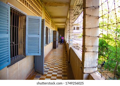 Phnom Penh, Cambodia - May, 30, 2020: A View Of Tuol Sleng Genocide Museum In The City.