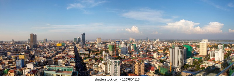 Phnom penh cambodia overview Daytime from Sky bar in the middle of city - Shutterstock ID 1269804118