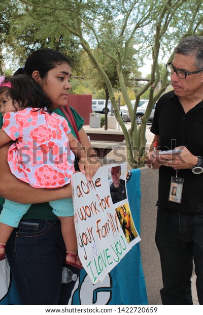 Phoenix, Ariz. /\
US - August 19, 2013: Laura Torres talks about her husband,\
detained in federal immigration raids, hoping to prevent his\
deportation and reunite the family.\
1903
