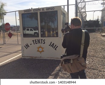 Phoenix, Ariz. / U.S. - December 14, 2016: As the closing of Maricopa County Sheriff Joe Arpaio's infamous tent city looms, a photographer takes a final set of photos. 2448