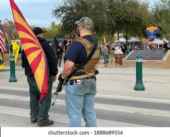 Phoenix, Ariz., USA - Jan 6, 2021: Mostly Maskless Trump Supporters Upset About Election Results Rally At The State Capitol On The Same Day Others Storm The US Capitol In DC. 1222