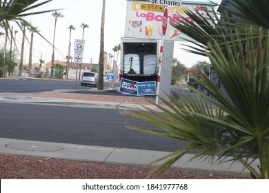 Phoenix, Ariz. / USA - October 26, 2020: Signs Urge Voters To Consider Candidates, Including Mark Kelly For Arizona Senate And For President, Joe Biden With Running Mate Kamala Harris. 1479