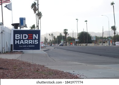 Phoenix, Ariz. / USA - October 26, 2020: Signs Urge Voters To Consider Candidates, Including Mark Kelly For Arizona Senate And For President, Joe Biden With Running Mate Kamala Harris. 1474