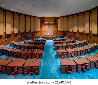 PHOENIX, ARIZONA - AUGUST 6: House Of Representatives Chamber From The Balcony On August 6, 2014 In Phoenix, Arizona