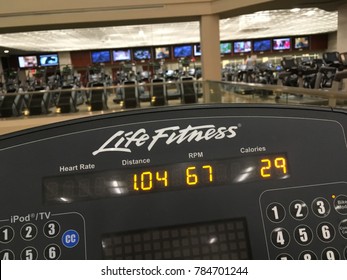 PHOENIX, ARIZONA, DECEMBER 29, 2017: Lifetime Fitness Club Machine At The Gym