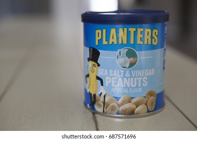 PHOENIX, ARIZONA, JULY 28, 2017: Can Of Planters Peanuts