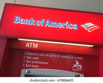 PHOENIX, ARIZONA, JULY 3, 2017: Bank Of America ATM