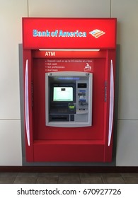 PHOENIX, ARIZONA, JULY 3, 2017: Bank Of America ATM