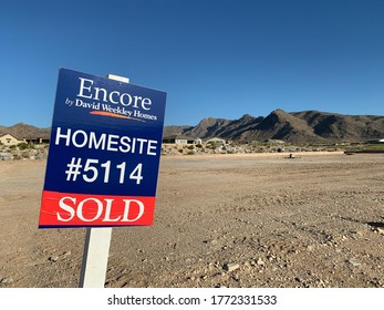 Phoenix, Arizona, July 5th, 2020: Sold Lot Sign For David Weekly Home