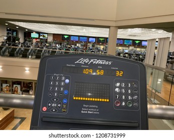 Phoenix, Arizona, October 15, 2018: Lifetime Fitness Indoor Cycle Machine