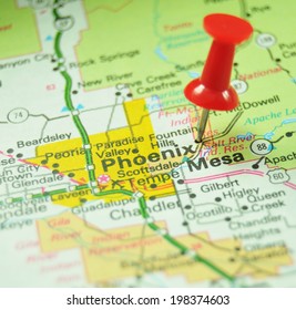 Phoenix, Arizona On US Map