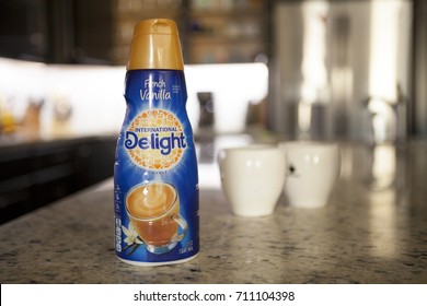 PHOENIX, ARIZONA, SEPT 3, 2017: International Delight Coffee Creamer