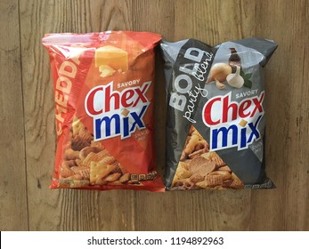 Phoenix, Arizona, September 30, 2018: Bag Of Chex Mix On A Table