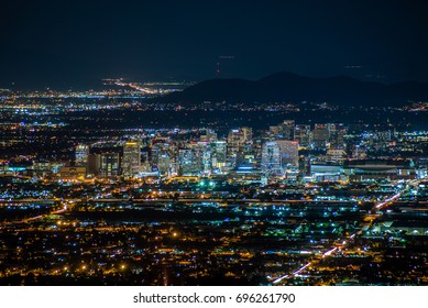 Phoenix, Arizona, United States - August 9, 2017: Downtown Phoenix At Night.