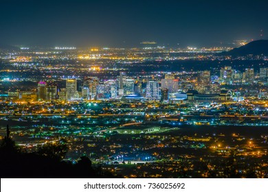 Phoenix, Arizona, United States - October 12, 2017: Downtown Phoenix At Night.