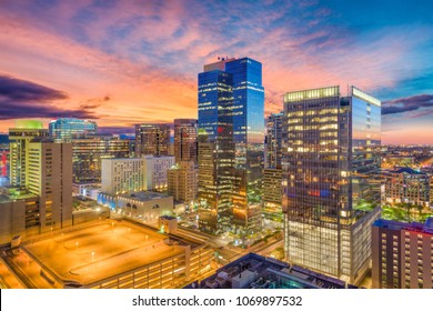 Phoenix, Arizona, USA cityscape in downtown at sunset. - Shutterstock ID 1069897532