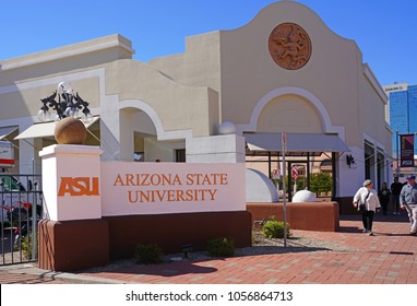 PHOENIX, AZ -23 FEB 2018- View of the campus of Arizona State University (ASU), a public research university located in Phoenix, Arizona.