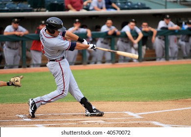 PHOENIX, AZ - NOVEMBER 4: Brandon Hicks, A Top Prospect For The Atlanta Braves, Plays For The Peoria Saguaros In An Arizona Fall League Game Nov. 4, 2009 At Phoenix Municipal Stadium, Arizona.