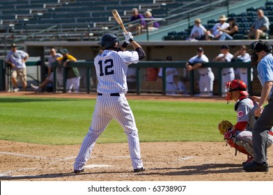 PHOENIX, AZ - OCTOBER 19: Austin Romine, Top Prospect For The New York Yankees, Bats For The Phoenix Desert Dogs In An Arizona Fall League Game Oct. 19, 2010 At Phoenix Municipal Stadium, Arizona.