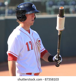 PHOENIX, AZ - OCTOBER 19: Brodie Greene, A Cincinnati Reds Prospect, Prepares To Bat For The Phoenix Desert Dogs In An Arizona Fall League Game On Oct. 19, 2011 At Phoenix Municipal Stadium, Phoenix, AZ.