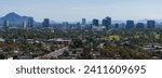 Phoenix city downtown skyline cityscape of Arizona in USA. Top view of downtown Phoenix Arizona on a summer day in USA.