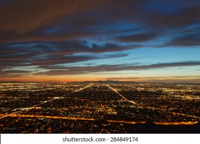 Phoenix City Lights At Dusk