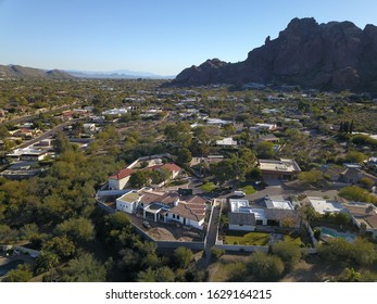 Phoenix Neighborhood With Camelback In Background