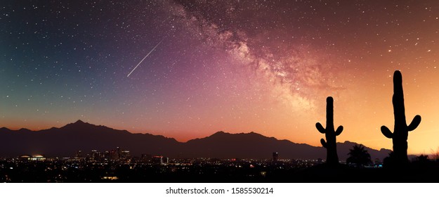 Phoenix Sunset With Milky Way Galaxy