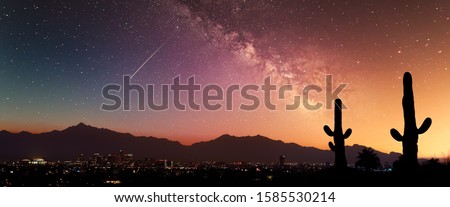 Phoenix Sunset with Milky Way galaxy