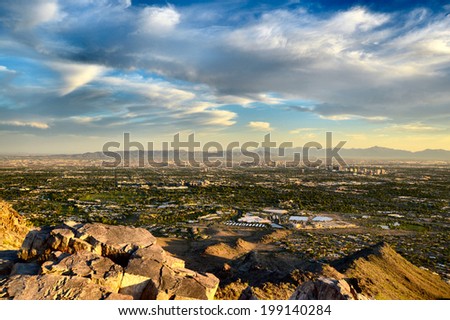 Phoenix view of city and mountains